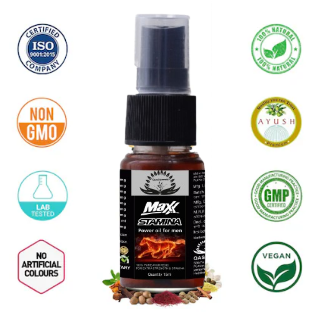 Maxx Stamina Oil 15ml Qasmi Ayurveda - Image 5